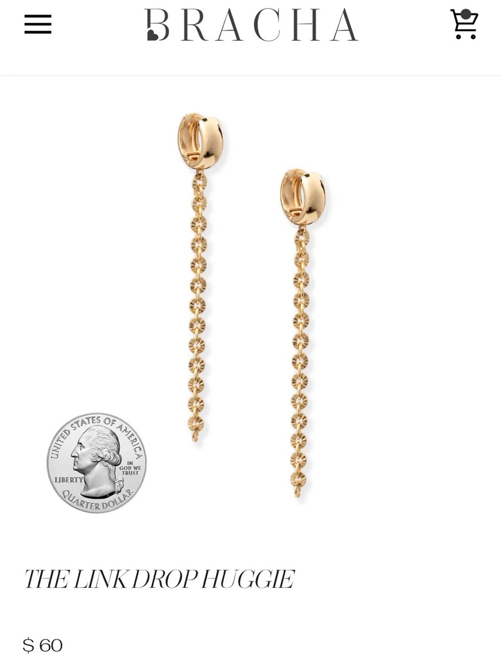 BRACHA The Link Drop Huggie Earrings - Picture 5 of 5
